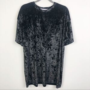 DOUBLE ZERO | Crushed Velvet Tunic Mini Dress L